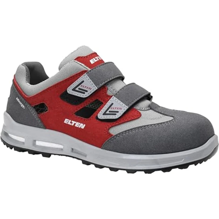 ELTEN TRAVIS XXT grey-red Easy ESD S1 Sicherheitsschuh, atmungsaktiv mit PU/PU Sohle, gepolsterter Lasche und ESD-fähiger Einlegesohle – Bild 2
