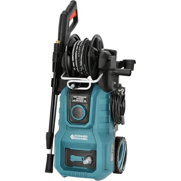 Könner & Söhnen Hochdruckreiniger KS PW160V-BL, 160 bar max, 390 l/h, bürstenloser Induktionsmotor, Metalllanze, 8 m Hochdruckschlauch