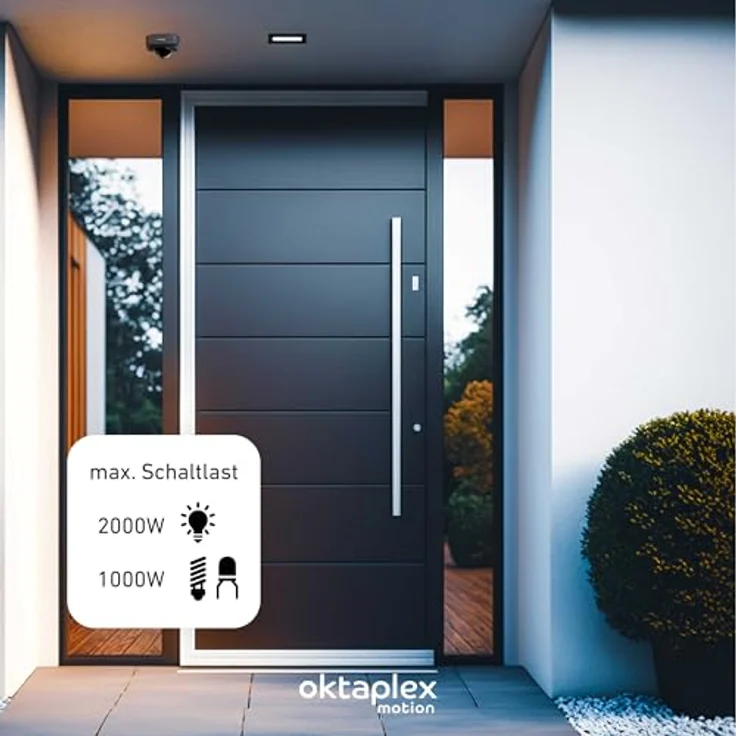 Oktaplex motion Bewegungsmelder Tim, 360 Grad Deckenbewegungsmelder mit PIR Sensor IP65, inkl. Fernbedienung, Reichweite bis 9m, anthrazit – Bild 5