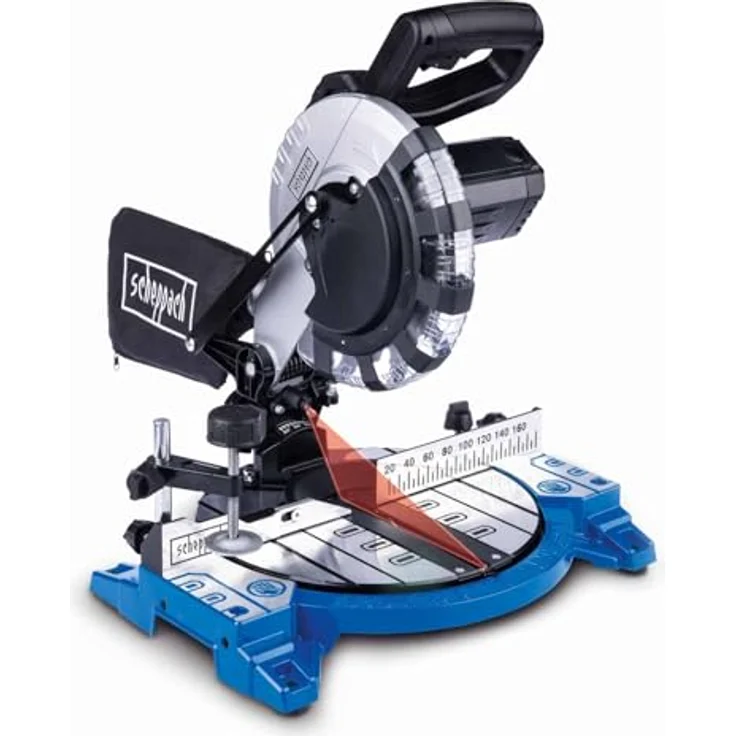 Scheppach Kappsäge- und Gehrungssäge HM210L | Leistung 1500W | Schnitthöhe -/ Breite 60 & 120mm | SägeblattØ 210mm | Sägekopf 45° neigbar nach links | Laser, Werkstückauflagen & Sägeblattschutz – Bild 1