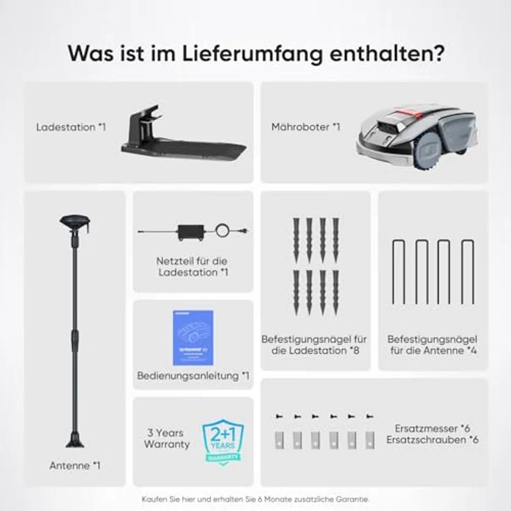 Sunseeker Mähroboter 'S3', kabelloser Mähroboter bis 800 m² mit Vision-AI-RTK und Hinderniserkennung – Bild 9