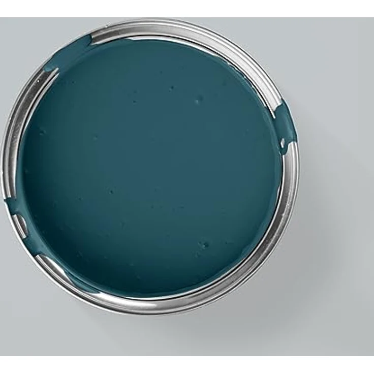MissPompadour Wandfarbe Dunkelblau mit Grün, abwaschbar, scheuerbeständig, hohe Deckkraft, 2,5 L, wasserbasiert – Bild 2