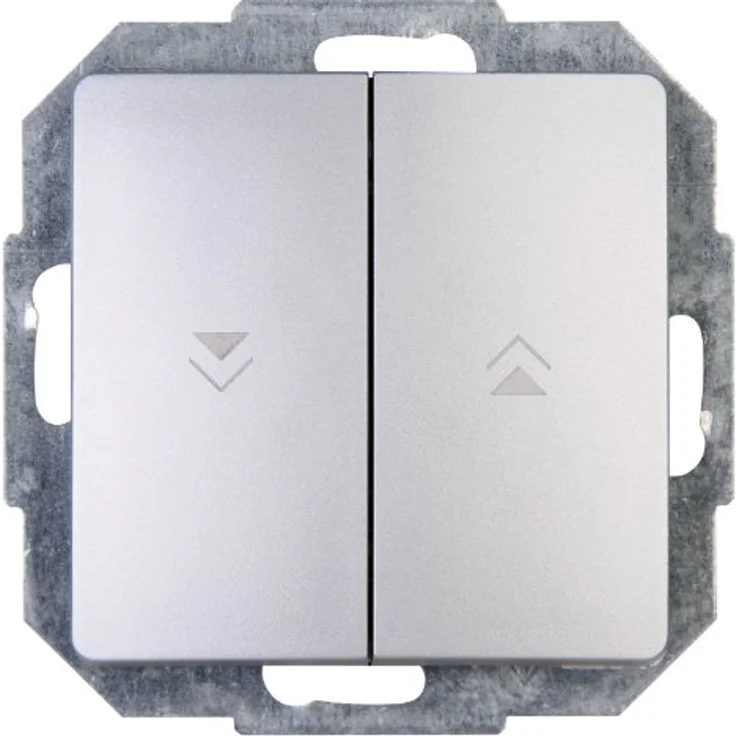 Kopp Paris Jalousieschalter, IP 20, silber, 250V~, 10AX, modernes Design – Bild 1