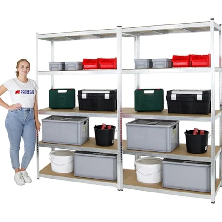 PROREGAL 2er Mega Deal Schwerlastregal Giant Ragnar 200x120x50 cm 175kg Fachlast verzinkt – Bild 3