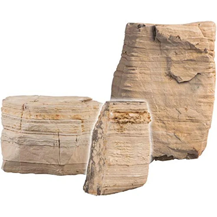 sera Rock Desert L 2 - 3 kg - Hellbeiger Naturstein mit horizontalen Furchen – Bild 2