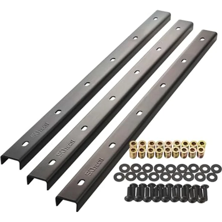 SOTECH 3 Stück U-Form Gratleisten 600 x 40 x 20 mm, Vintage Look für Tischplatten, hohe Belastbarkeit, inkl. Installationsmaterial – Bild 1