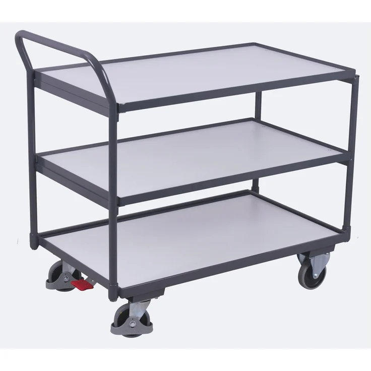 Transportwagen ESD Tischwagen, 3 Ladeflächen für 25 kg, antistatisch – Bild 1