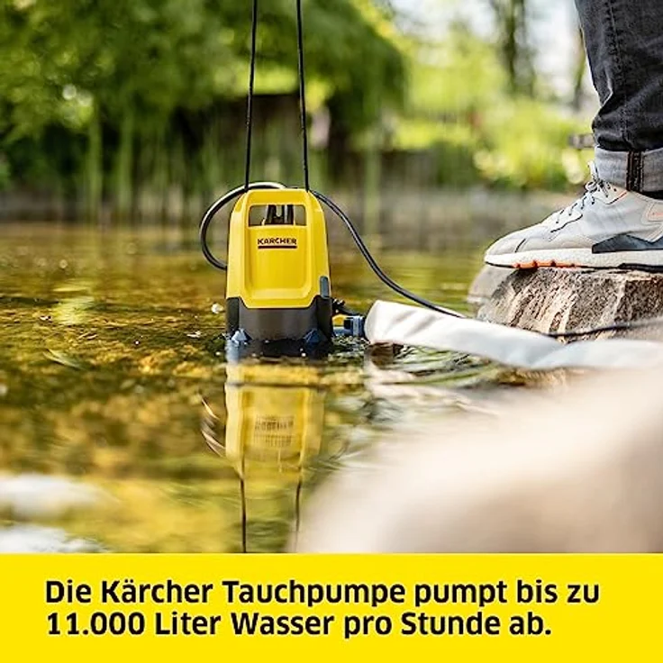 Kärcher Schmutzwasser-Tauchpumpe SP 11.000 Dirt (Fördermenge: max. 11.000 l/h, Restwasserhöhe: 25 mm, Abpumpen von Wasser mit bis zu 20 mm großen Schmutzpartikeln, Schwimmerschalter) – Bild 2