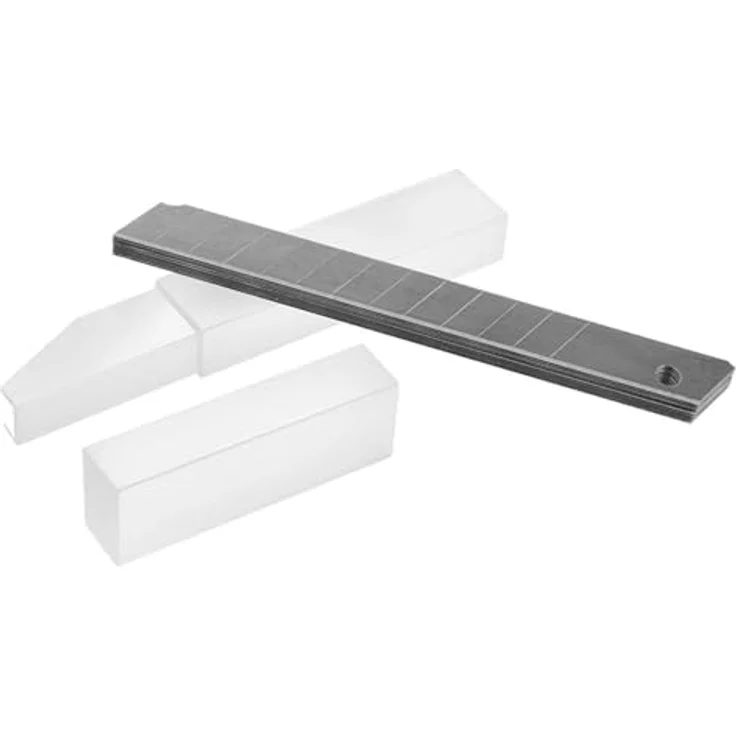WORKPRO WP212001 Messerklinge 9 mm, 10er Set, hochfeste Trapezform aus SK5 Karbonstahl für starke Schnittarbeiten – Bild 2