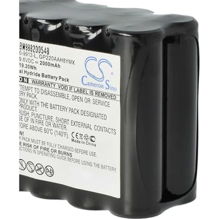 VHBW Akku Ersatz für Visonic GP220AAH8YMX, 0-9912-L für Alarmanlage, 2000 mAh, 9,6 V, NiMH, schwarz – Bild 7
