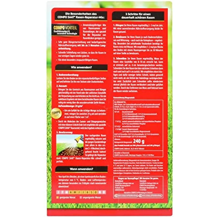 COMPO Rasen-Reparatur-Mix, 1,2 kg für 50 qm – Bild 8