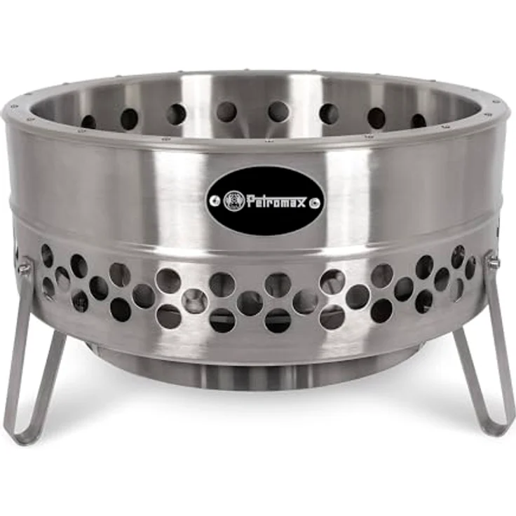 Petromax Tyropit Feuerschale - Feuerkorb für Garten und Camping, Edelstahl, mit Hitzeschild, 34,9 x 57 x 57 cm – Bild 1