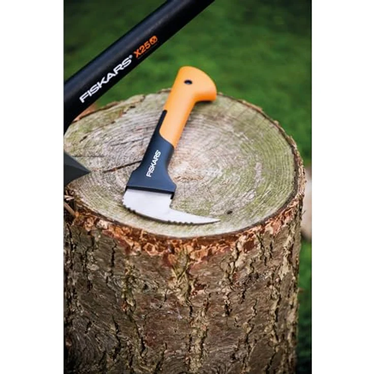 Fiskars Hand-Sappie zur Holzbearbeitung, Länge: 34,8 cm, Gehärtete Stahlklinge-Glasfaserverstärkter Kunststoffgriff, Inklusive Schutzhülle, Schwarz-Orange, WoodXpert, XA2, 1003622 – Bild 5