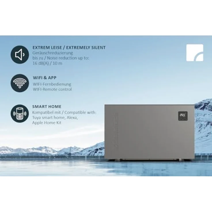 Steinbach Pool-Wärmepumpe "Silent 9" grau, leise & effizient, 9 kW Heizleistung – Bild 3