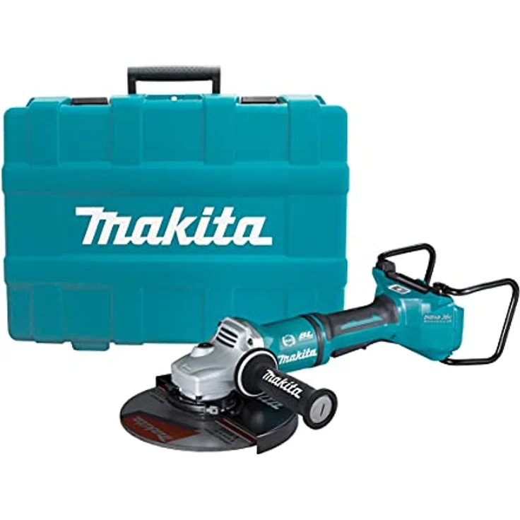 Makita Schleifmaschine 230 mm 18 V x 2 BL AWS, Winkelschleifer mit Anti-Kurbelgriff
