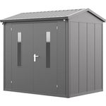 GFP Primeyard Gerätehaus Metall Gartenhaus 228x180x231 cm Geräteschuppen Satteldach anthrazit, robust und langlebig, hohe Stabilität