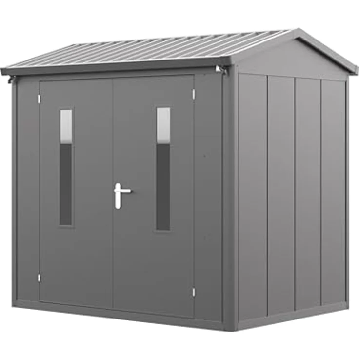 GFP Primeyard Gerätehaus Metall Gartenhaus 228x180x231 cm Geräteschuppen Satteldach anthrazit, robust und langlebig, hohe Stabilität – Bild 1