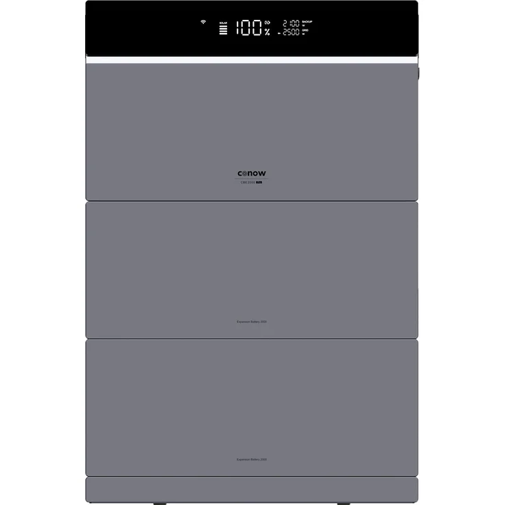 Conow CBE2000 Pro Powerstation, 2000Wh LiFePO4 Solarspeicher mit 2 Erweiterungsbatterien, modulare Erweiterbarkeit, KI-gestütztes Energiemanagement