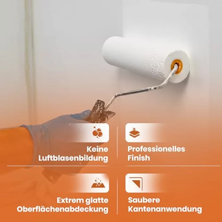 varivendo Schaumwalze, superfein, 11 cm, für glatte Oberflächen, 10 Farbrollen, Lackierwalze – Bild 3