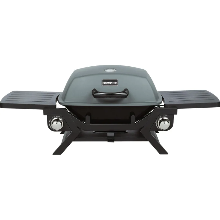 Primaster Tisch-Gasgrill CityFlame, 2 Brenner mit 47 x 35 cm Grillfläche, schwarz, inkl. Thermometer und Gaskartuschenhalterung