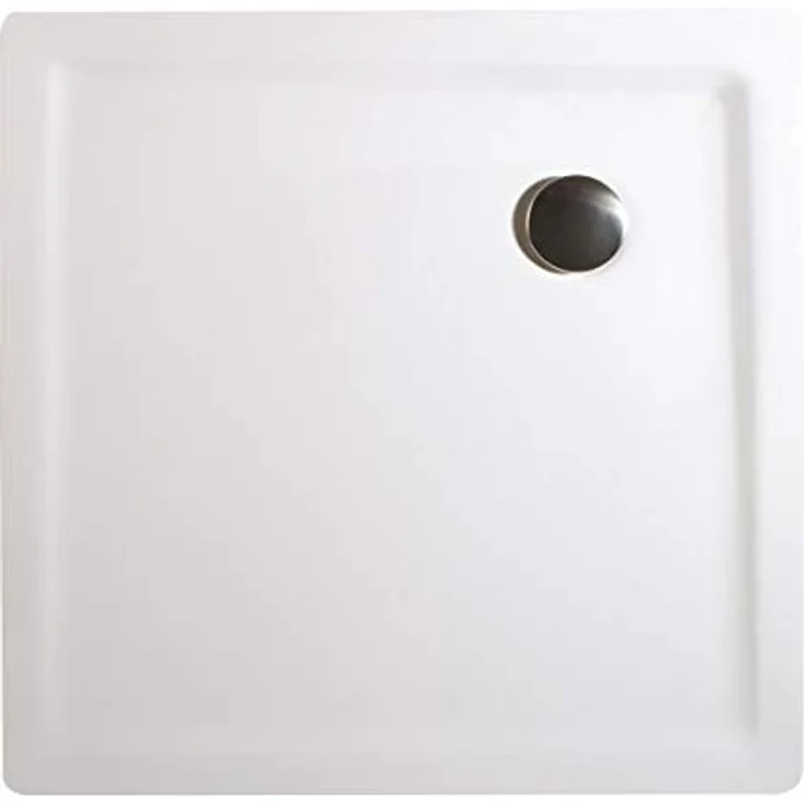 Schulte EP212090 04 Duschwanne extra-flach Quadrat, 90 x 90 cm, Mineralguss, alpinweiß, inkl, Füße und Ablauf, für bequemen Einstieg – Bild 1