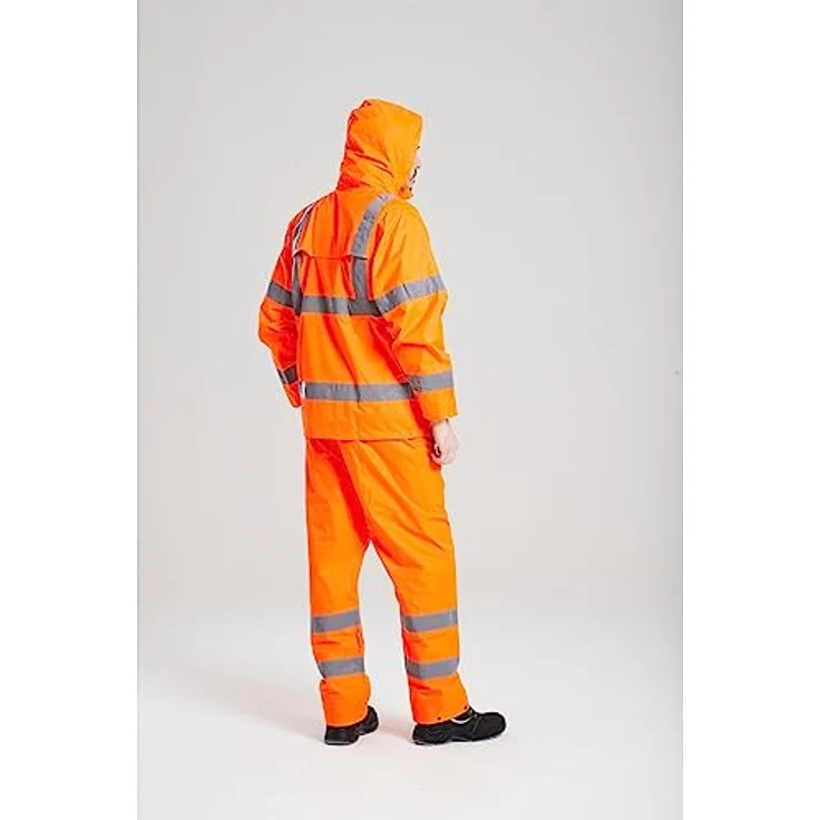 Portwest Warnschutz-Regenjacke, Größe XXL, Orange, wasserfest, EN ISO 20471 Class 3, H440ORRXXL – Bild 2