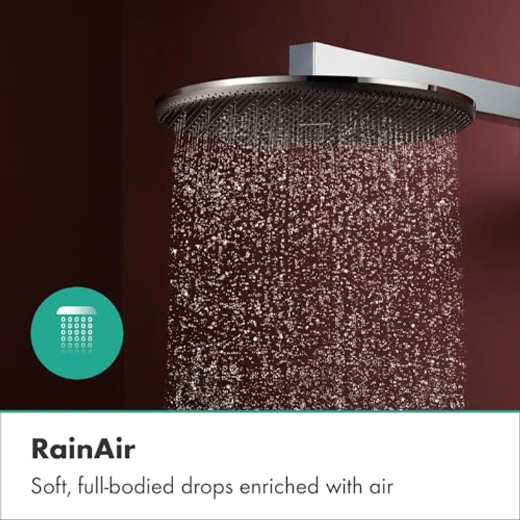 hansgrohe Raindance Alive S - Kopfbrause, runde Duschbrause (300 mm), Regendusche mit RainAir, Chrom, 24520000 – Bild 3