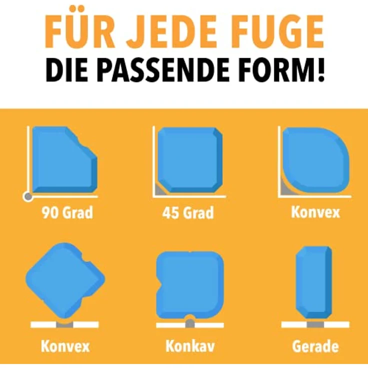 STONE REEF Silikon Abzieher Fugen 5in1 SET - Silikon Fugenglätter für perfekte elastische Fugen in trockenen und feuchten Bereichen - inkl. Aufbewahrungsbox - 5er Set für über 23 verschiedene Fugen-Formen - Silber. – Bild 2