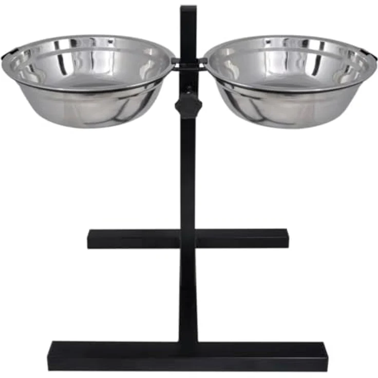 Futternapf Höhenverstellbar Hundebar Wassernapf Napfständer, 2 x 4,1L Edelstahlnäpfe – Bild 3