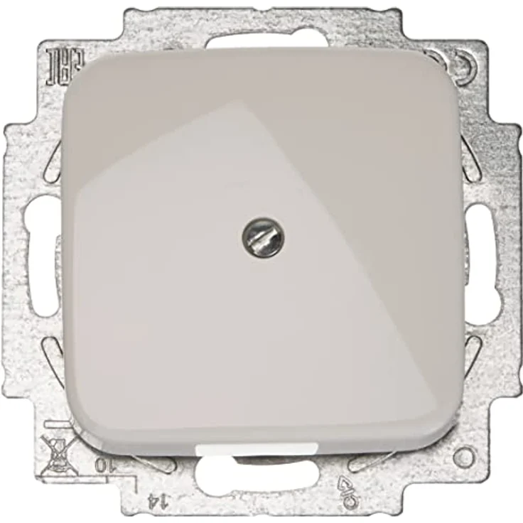 Busch-Jaeger Abdeckrahmen Reflex SI 2538-214, Blindzentralscheibe mit Tragring, weiß – Bild 1