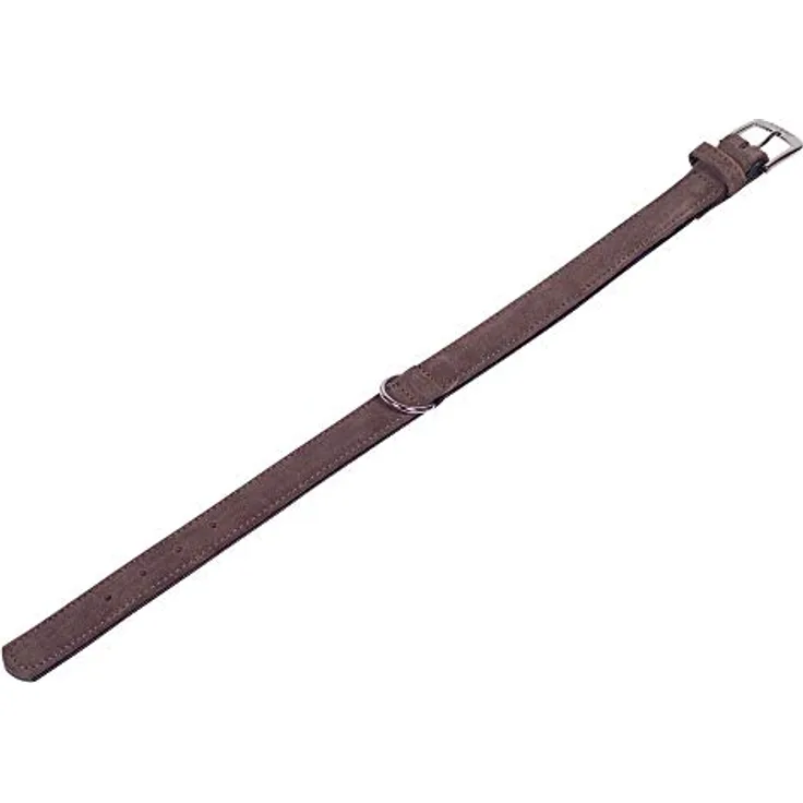Nobby Halsband VELOURS, braun, genäht aus italienischem Rindsleder (EU zertifiziert)