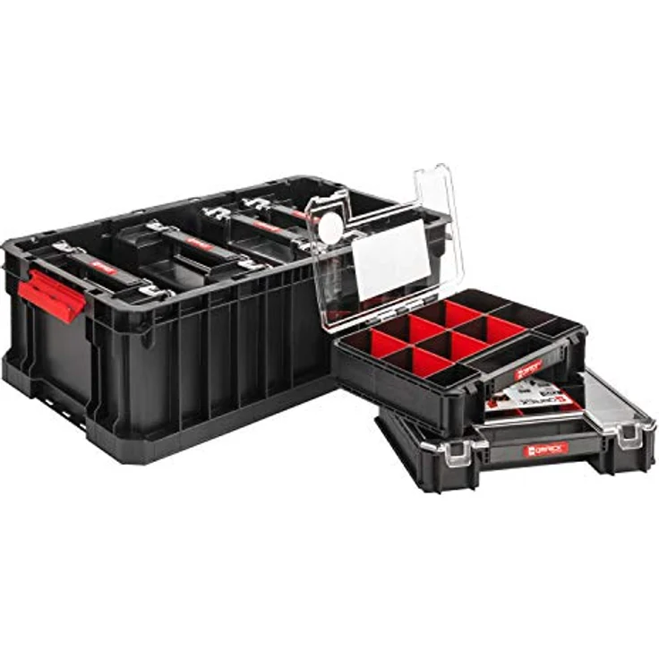 PAFEN Qbrick System - Lagerboxen Set (6er Pack) - 6 Organizer Multi Sortierboxen für Kleinteile, mit Deckel – Bild 1