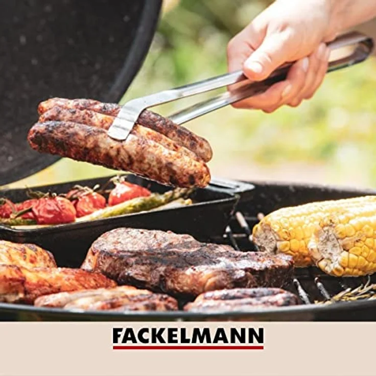 Fackelmann Grillzange, Edelstahl, 36 cm, silber, rostfrei – Bild 4