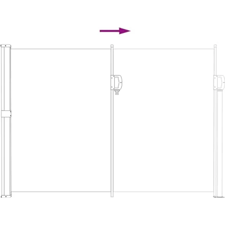 vidaXL Seitenmarkise, einziehbar, 300 x 170 cm, Sand, wasserdichtes Polyester, UV-Schutz, moderner Sichtschutz für Garten und Balkon – Bild 4