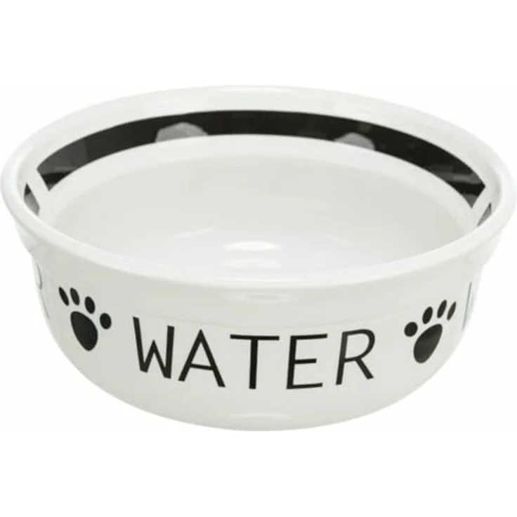 TRIXIE Futternapf Keramiknapf Water weiß/schwarz, Hundenapf mit stilvollem Design – Bild 1