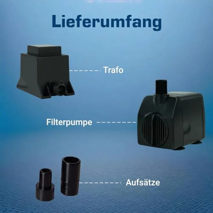 KERRY Wasserspiel-Pumpe 12 V – 750 L/H | nur 10 Watt | 7m Kabel | 140 cm Förderhöhe | Teichpumpe | Wasserpumpe | Springbrunnen-Pumpe | KEP750L, Schwarz – Bild 6