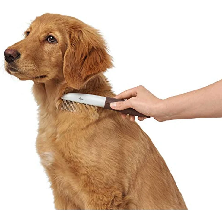 HUNTER SPA Pflegekamm mit rotierenden Zinken, zur Pflege von Deckhaar und Unterwolle, 19,0 x 4,0 cm, M, grau / braun – Bild 3