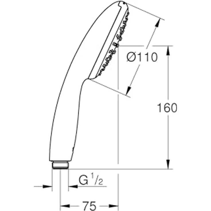 Grohe Handbrause 1 Strahlart Vitalio Start 110 chrom, 11 cm Breite, Rain Strahlbild, DreamSpray Technologie, Water Saving – Bild 7