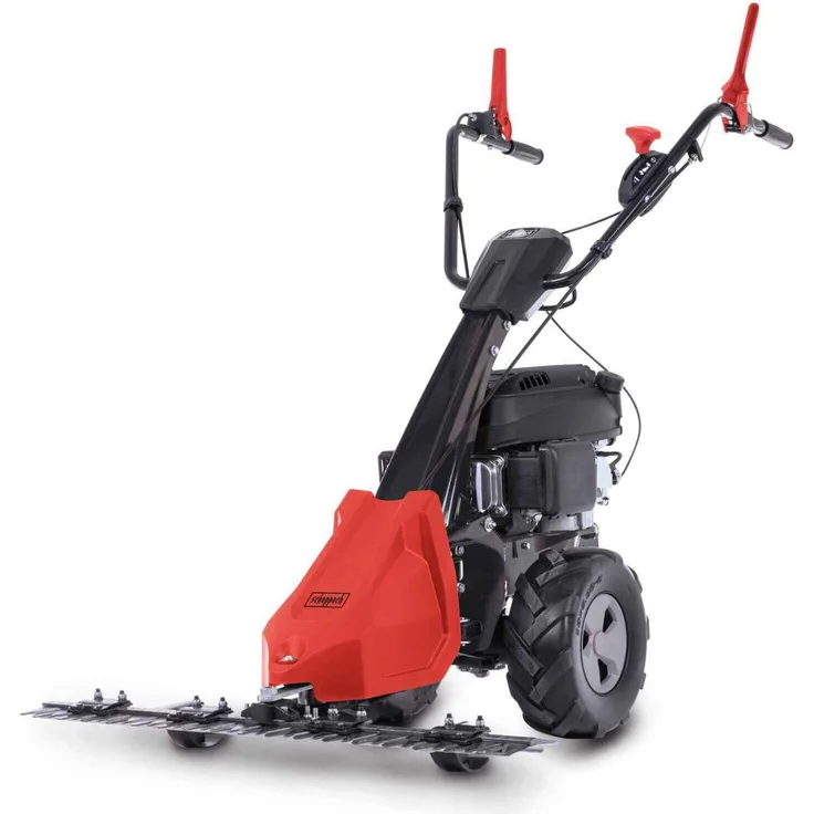 Scheppach Benzin Balkenmäher BMS196-88 | 880mm | 30-60mm | 5,7 PS / 196ccm | Radantrieb | Führungsholm in 3 Höhen | Hochgrasmäher, blau