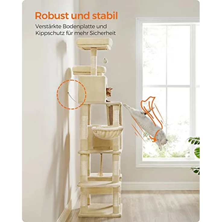 Feandrea Jingle (206 cm, Beige), Katzenbaum – Bild 8