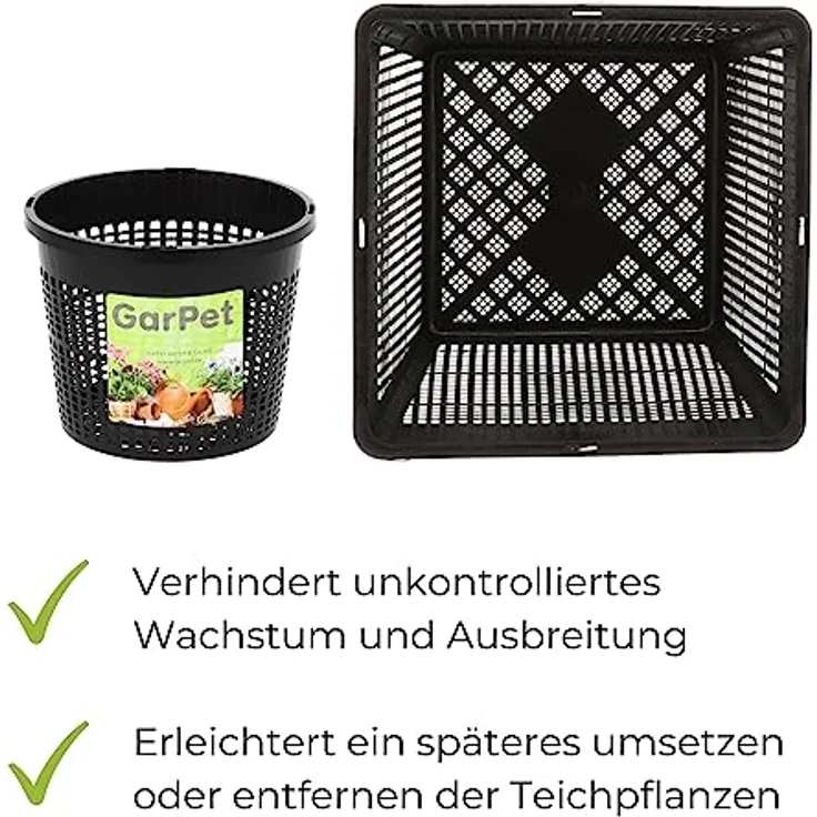 Gartenteich Teich Pflanzkorb Wasserpflanzenkorb Pflanzenkorb rund bogenförmig Seerose (11x11cm) – Bild 5