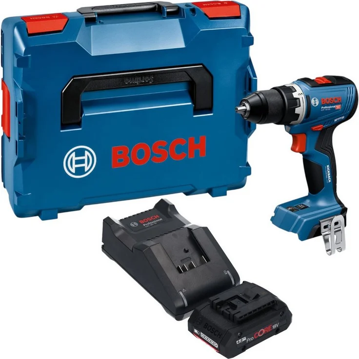 Bosch Professional GSR 18V-65, Akku-Schrauber mit 63Nm Drehmoment, 1x ProCORE Akku 4,0Ah, Ladegerät, L-Boxx