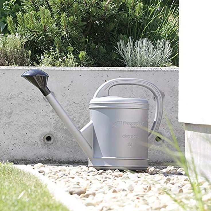 Prosperplast Gießkanne silber 5L mit abnehmbarer Brause - Kunststoff Blumengießkanne 5 Liter - Preisvergleich – Bild 3