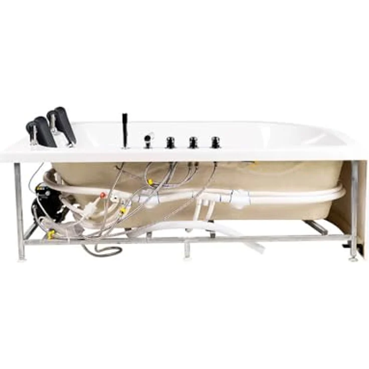 HOME DELUXE Whirlpool-Badewanne Indoor Whirlpool BLUE OCEAN - XL 180 x 120 cm Links, Eckwanne, 2 Personen, mit 6 verstellbaren Whirlpooldüsen, 10 Hydrojets – Bild 6