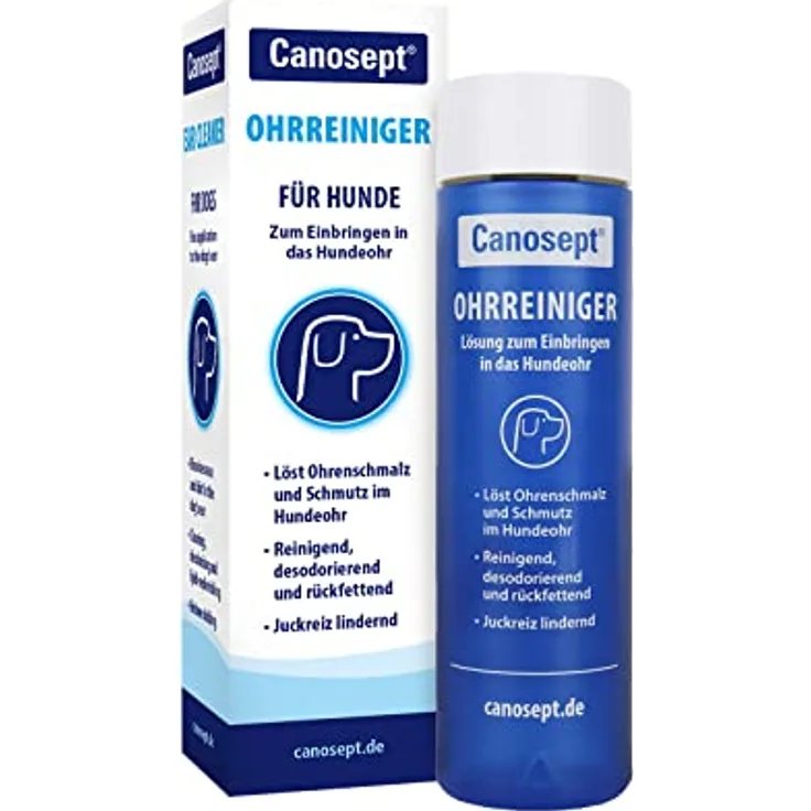 Canosept Ohrreiniger für Hunde 125ml - Lösung zur Ohrenpflege & Hunde Ohrenreinger - Saubere Ohren mit Effizienten Ohrentropfen