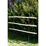 Hirsch Terracotta Rankgitter aus Holz/Metall stabil und freistehende Dekoration für den Garten in Naturrost als Rankhilfen für Kletterpflanzen Rosen Himbeeren Höhe 170 cm