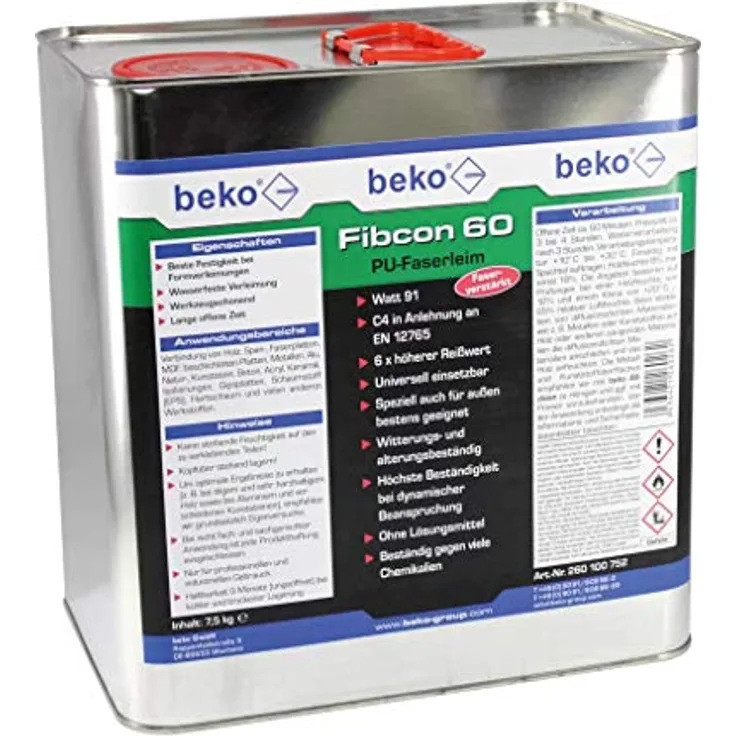 beko Fibcon 60 PU-Faserleim 6 kg Blechkanister 260 100 602
