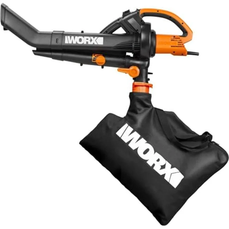 WORX WG505E Laubbläser und Laubsauger mit Mulcher 3000 W- Laubsauger 3-in-1 Gerät inkl. Fangsack Häckselfunktion 3000 Watt – Bild 3