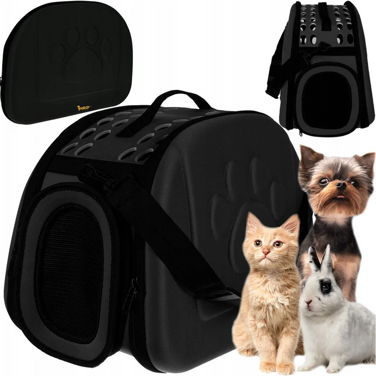 Redfink Tiertransporttasche Hundetransportbox Hundebox Hundetasche Katzenbox Katzentasche, Schwarze Tasche aus EVA-Schaum, bis zu 6 kg, faltbar, mit belüfteten Löchern, verstellbarem Schultergurt - Preisvergleich – Bild 1