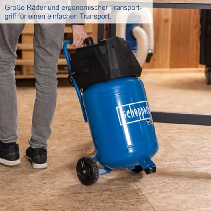 Scheppach Druckluft Kompressor stehend HC35V | 10bar Druck | 30L Kessel | 230V 1500W | Ansaugleistung 180 l/min | ölfrei & wartungsarm | Druckminderer – Bild 8